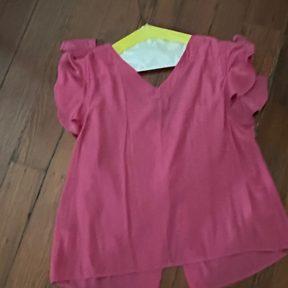 Pink Ruffle Sleeve Blouse - Picture 3 of 3